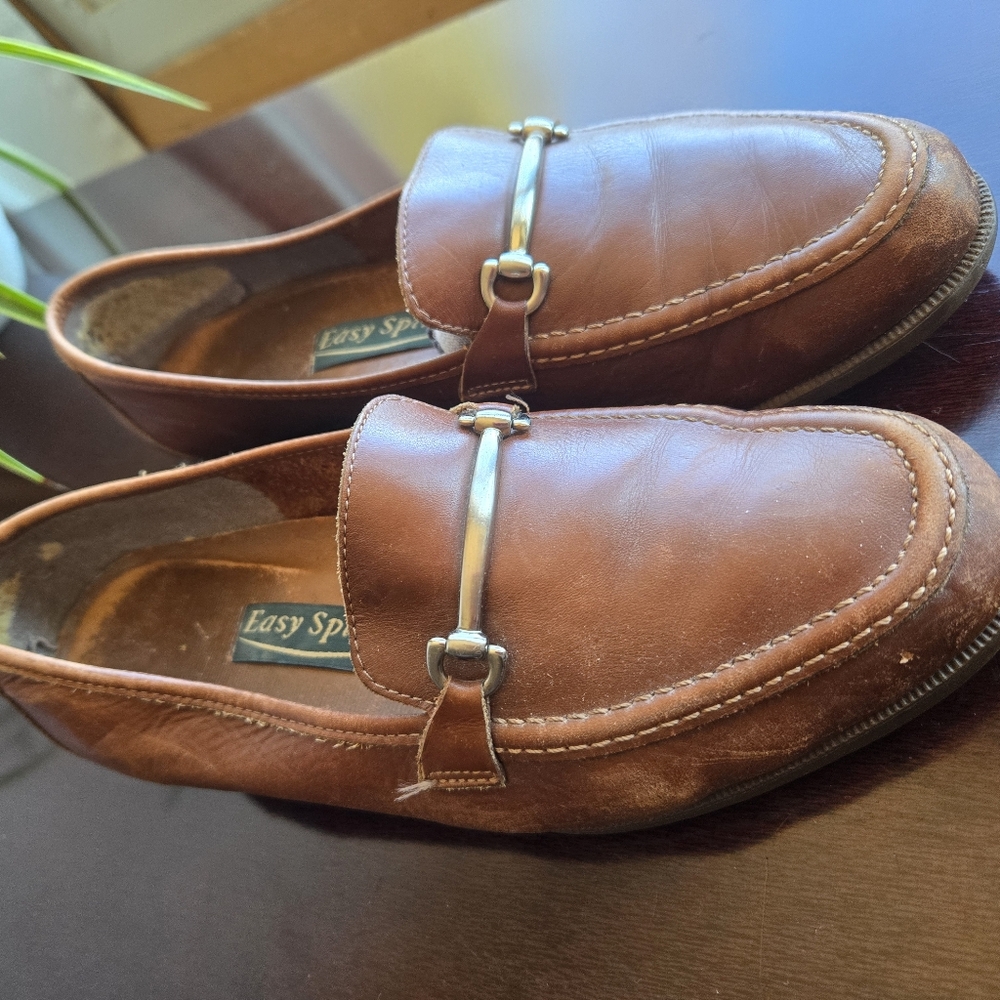 Vintage Easy Spirit Brown Leather Horsebit Loafers - Size 8/8.5 - Picture 3 of 10